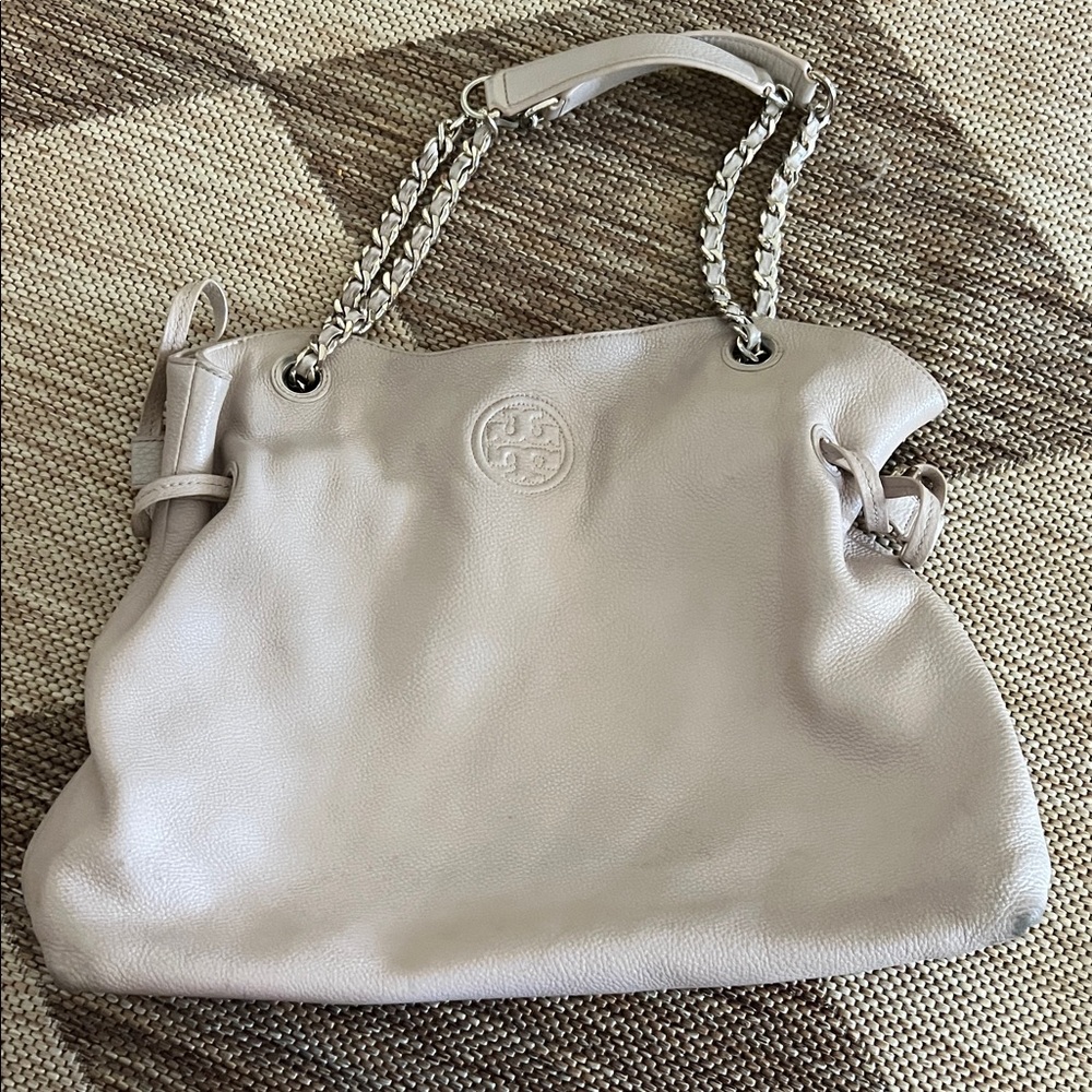 Tory Burch Cream Leather Shoulder Bag